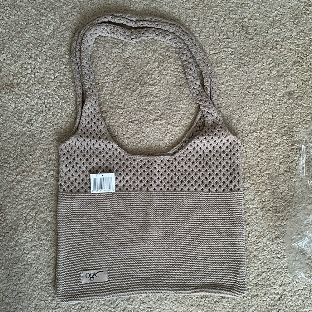 Ogx taupe cloth bag